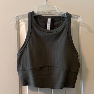 lululemon athletica Dark Green Ribbed Crop Top, size 8